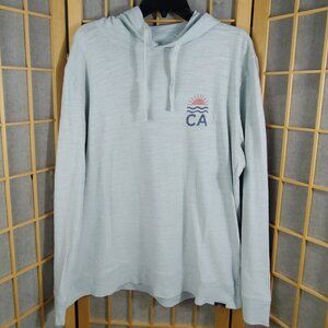 Faherty Malibu Slub Hoodie Blue Oasis Size XL
